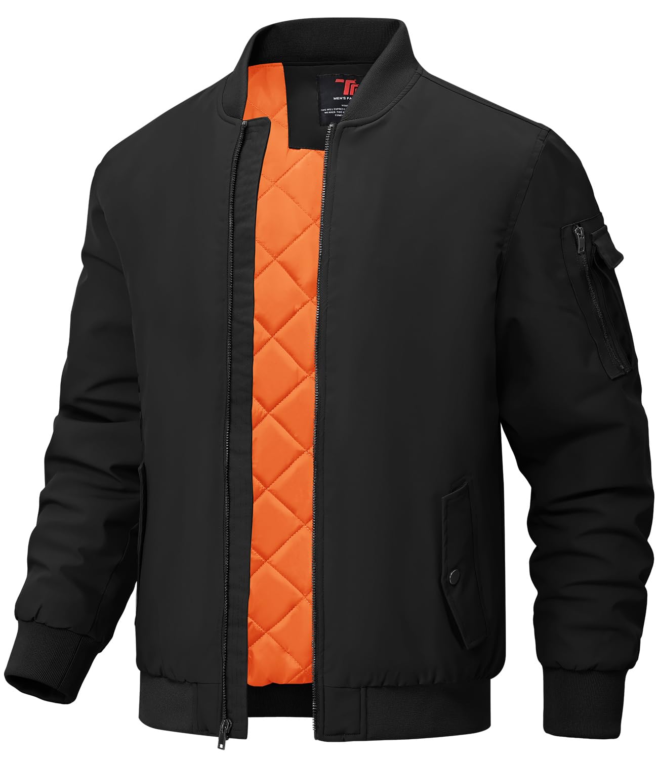 BGOWATU Men's Jacket Windproof Quilted Bomber Jackets Casual Fall Winter Warm Padded Coats Outwear