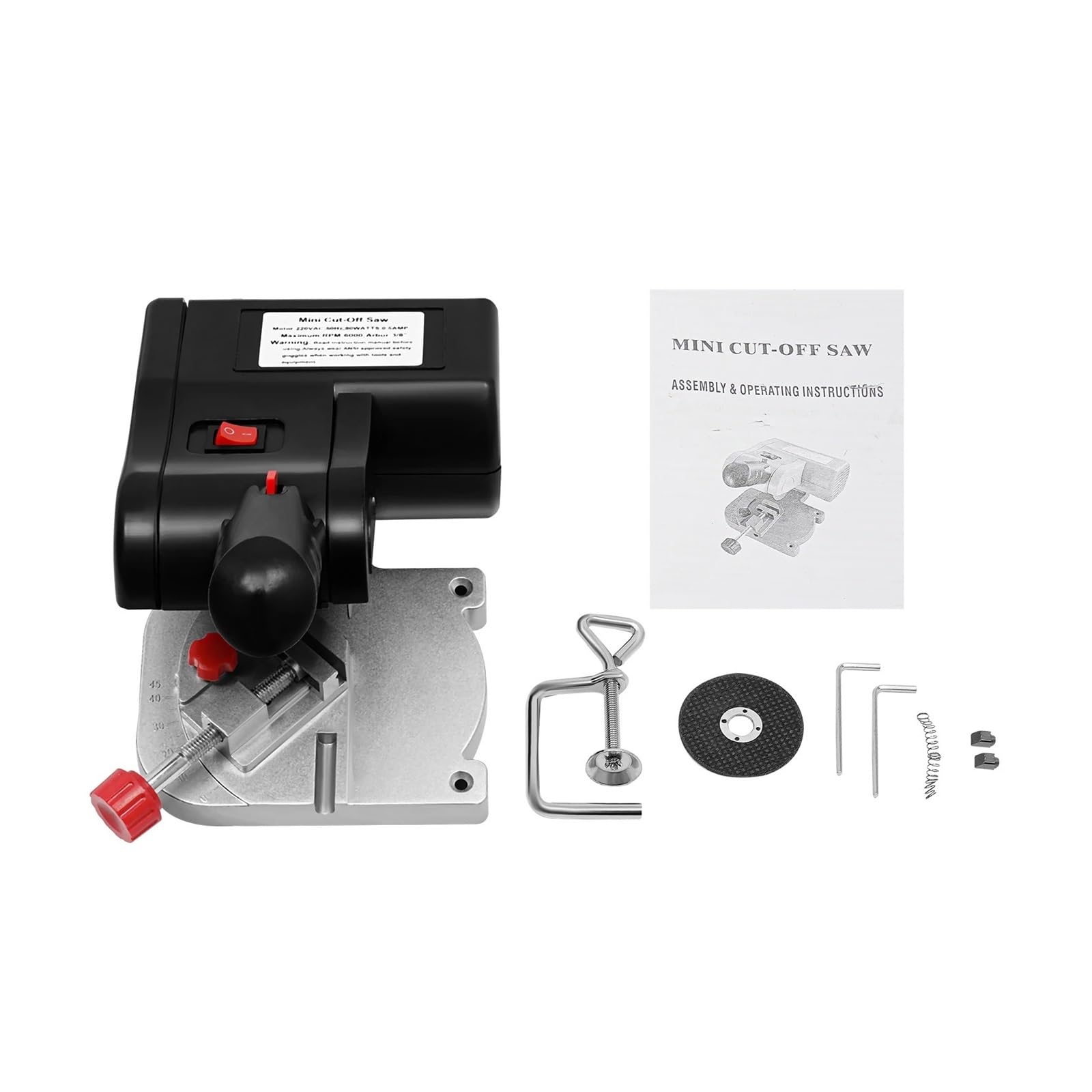 Sierra De Calar 90W, Minisierra Eléctrica 6000rpm, Ajustable 0-45° Con Herramienta Sujeción For Madera, Metal, Plástico, Bricolaje Control De PrecisióN