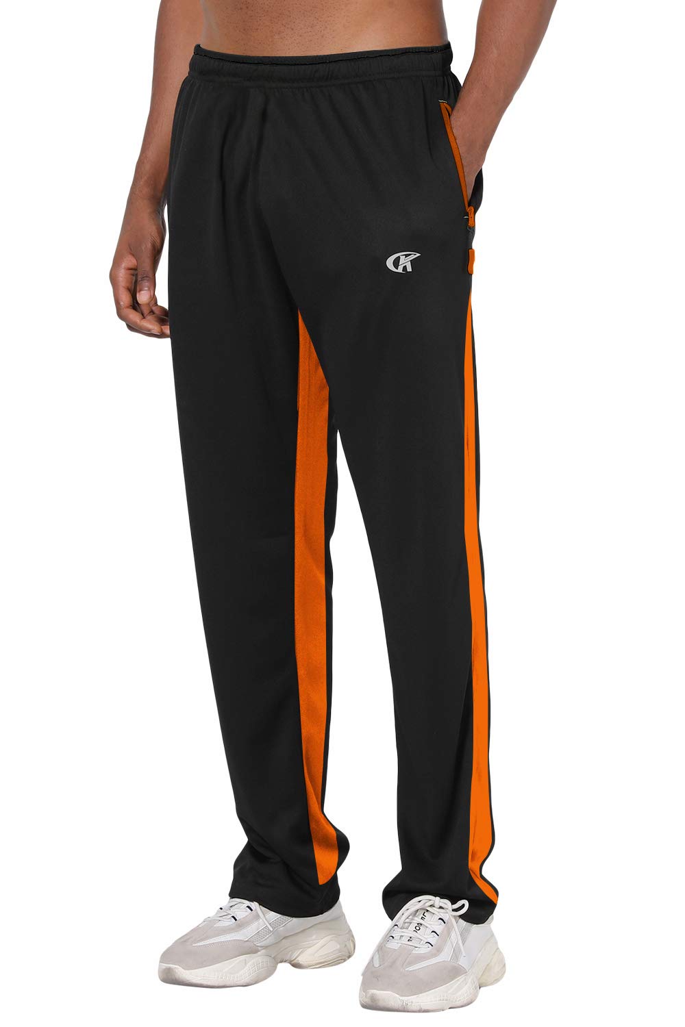 NEIKU Mens Lightweight Sweatpants with Pockets Open Bottom Mesh Athletic Pants for Running