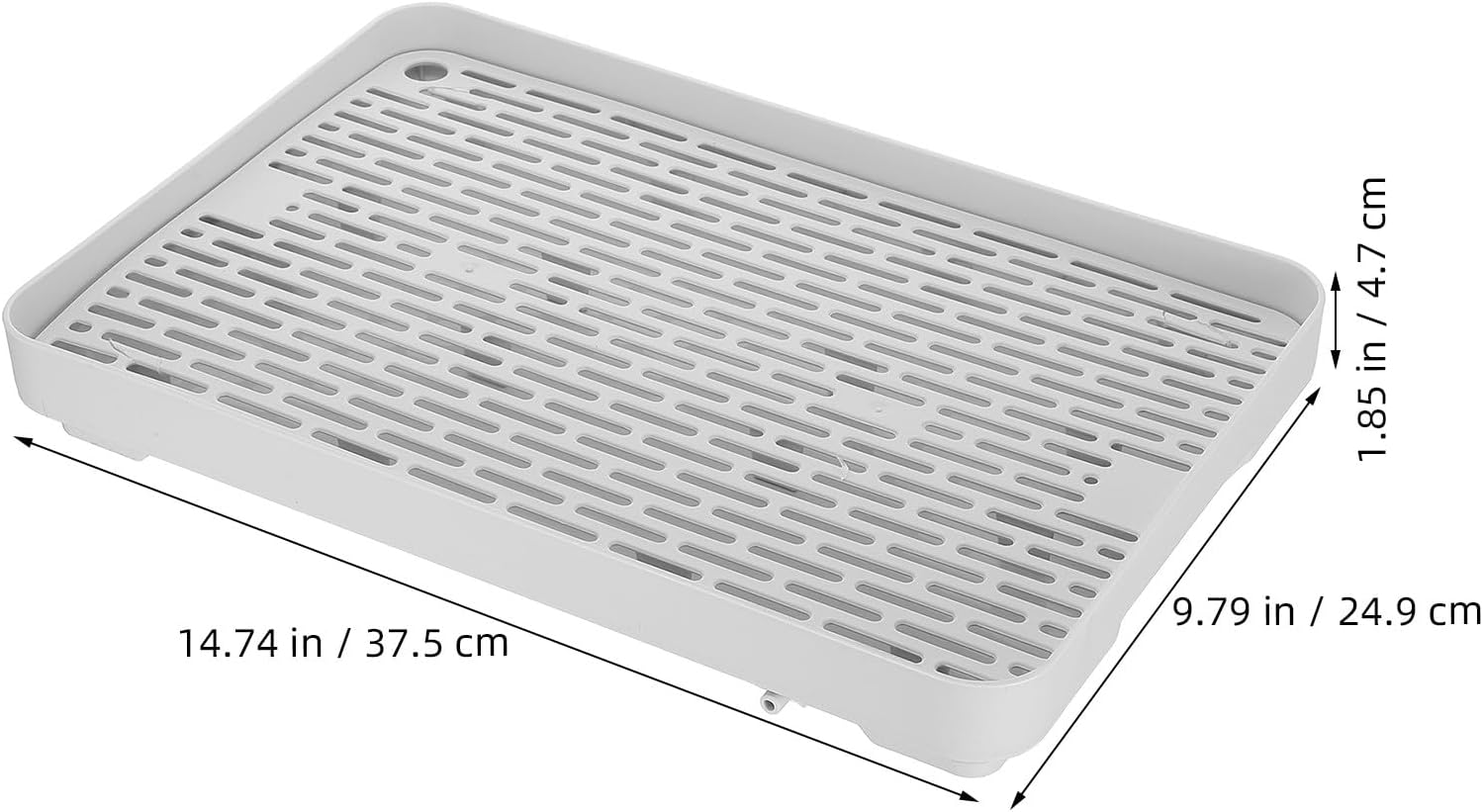 Cat Waterer Drip Tray - 15x10 Inch Pet Water Fountain Drain Dish - Plastic Anti-Spill Accessory for Multiple Pet Feeding Stations, White image 2