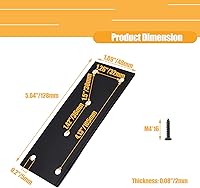 Vista 2 de 4 piezas soportes rectos planos de metal, placa de reparación de acero inoxidable de 5'' x 1.9'' (largo x ancho), soporte de unión de conectores