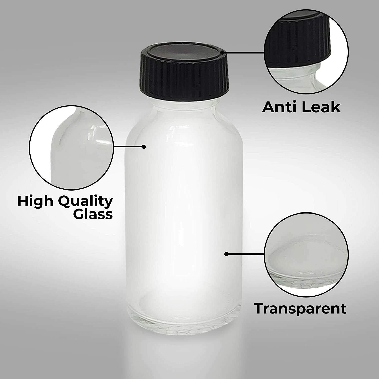 Boston Rundflasche Aus Glas Mit Schwarzer Pumpe – 30 Ml, 24 Stück | UV-geschützt, Nachfüllbar & TSA-geeignet