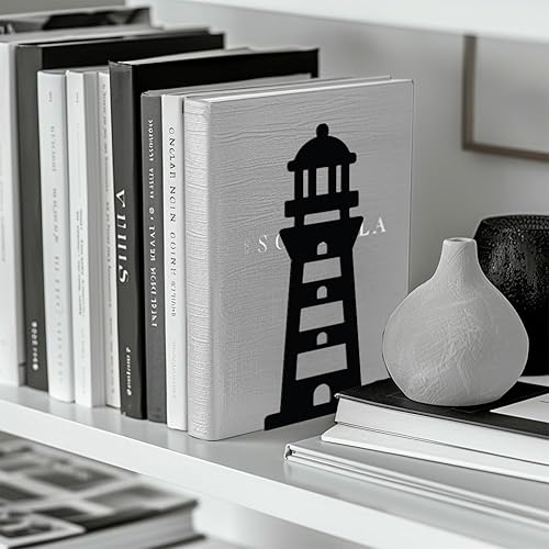 Miniatura 4 de Peacoblue Sujetalibros de metal para estantes, modernos tapones decorativos resistentes para libros de estudio, para oficina, escritorio, estante,