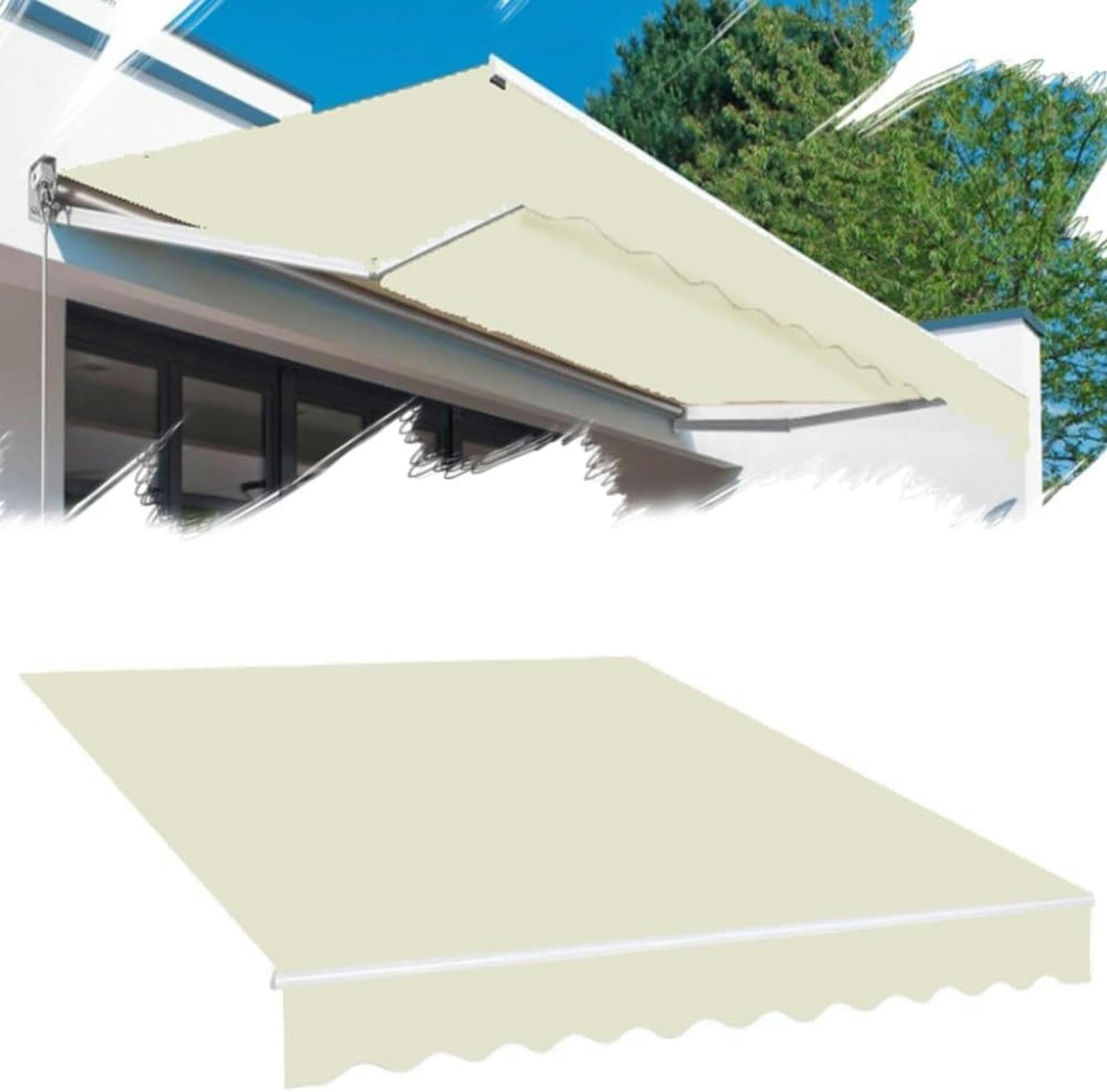 Voile ombrage tissu de rechange durable et robuste 2.5x1.5m