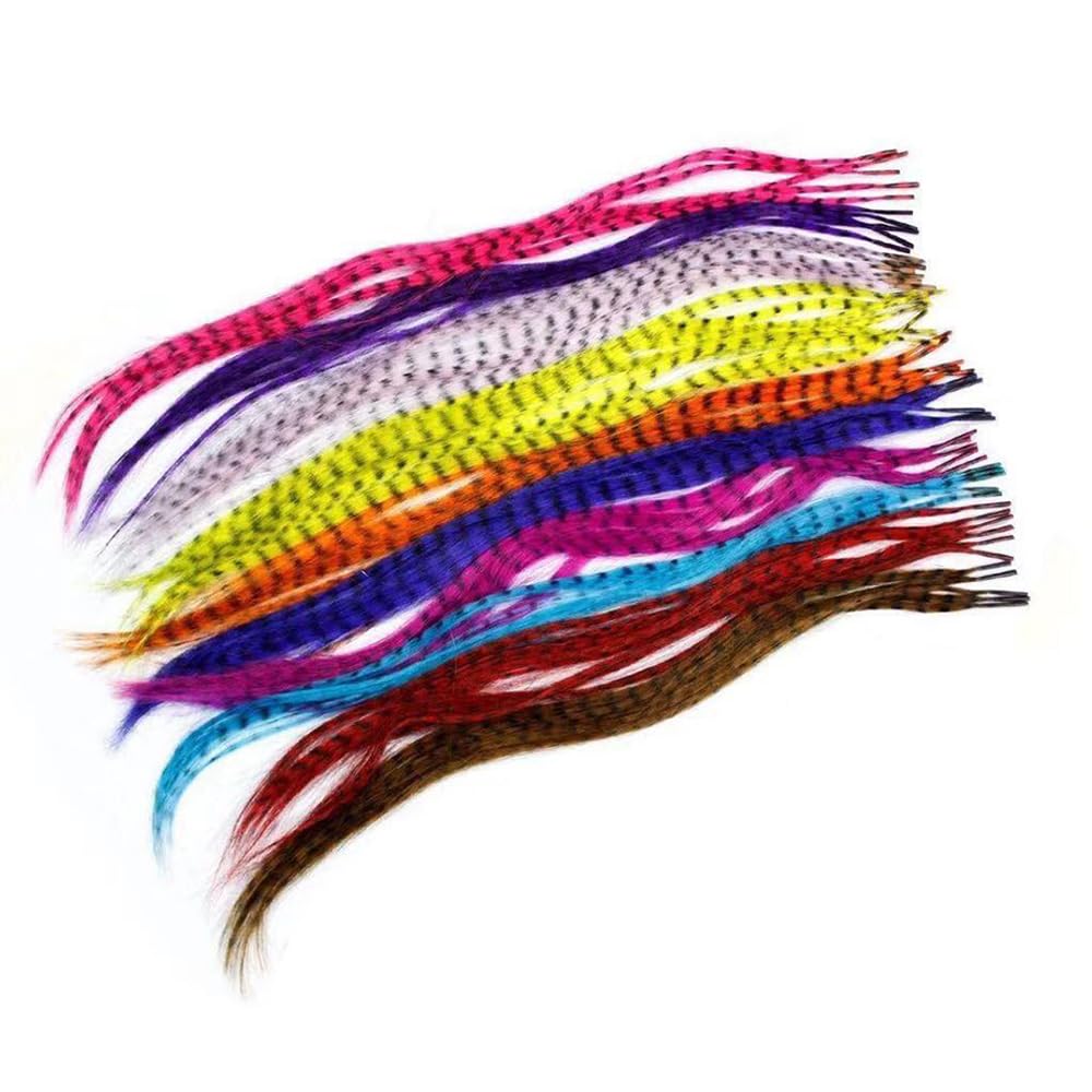 Estensione per capelli con piume 100 fili/pacco Estensioni dei capelli con piume sintetiche 16 pollici Estensioni dei capelli colorati Estensioni delle piume dei capelli colorati for le donne(4)