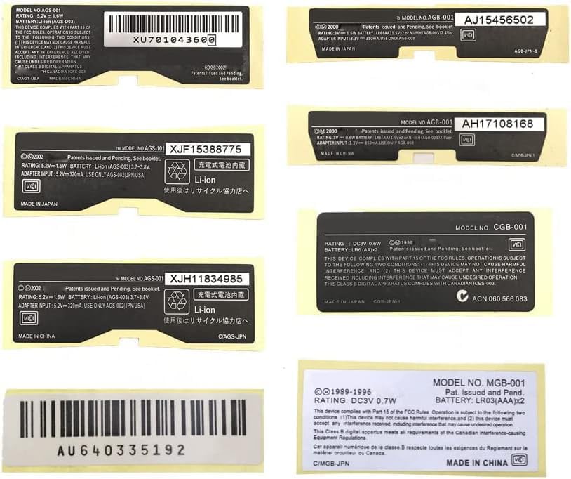 1 unids nuevas etiquetas pegatinas para Gameboy Advance GBA SP GBA GBC GBP juego consola reemplazo (GBA SP 001)