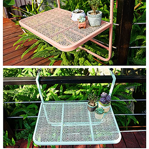 Table basse suspendue pour balcon et petite table pliante en fer