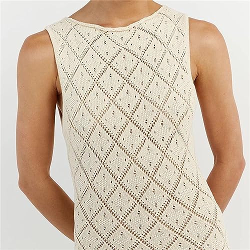 Robe longue en maille évidée à fleurs crochet pour robe été - 6