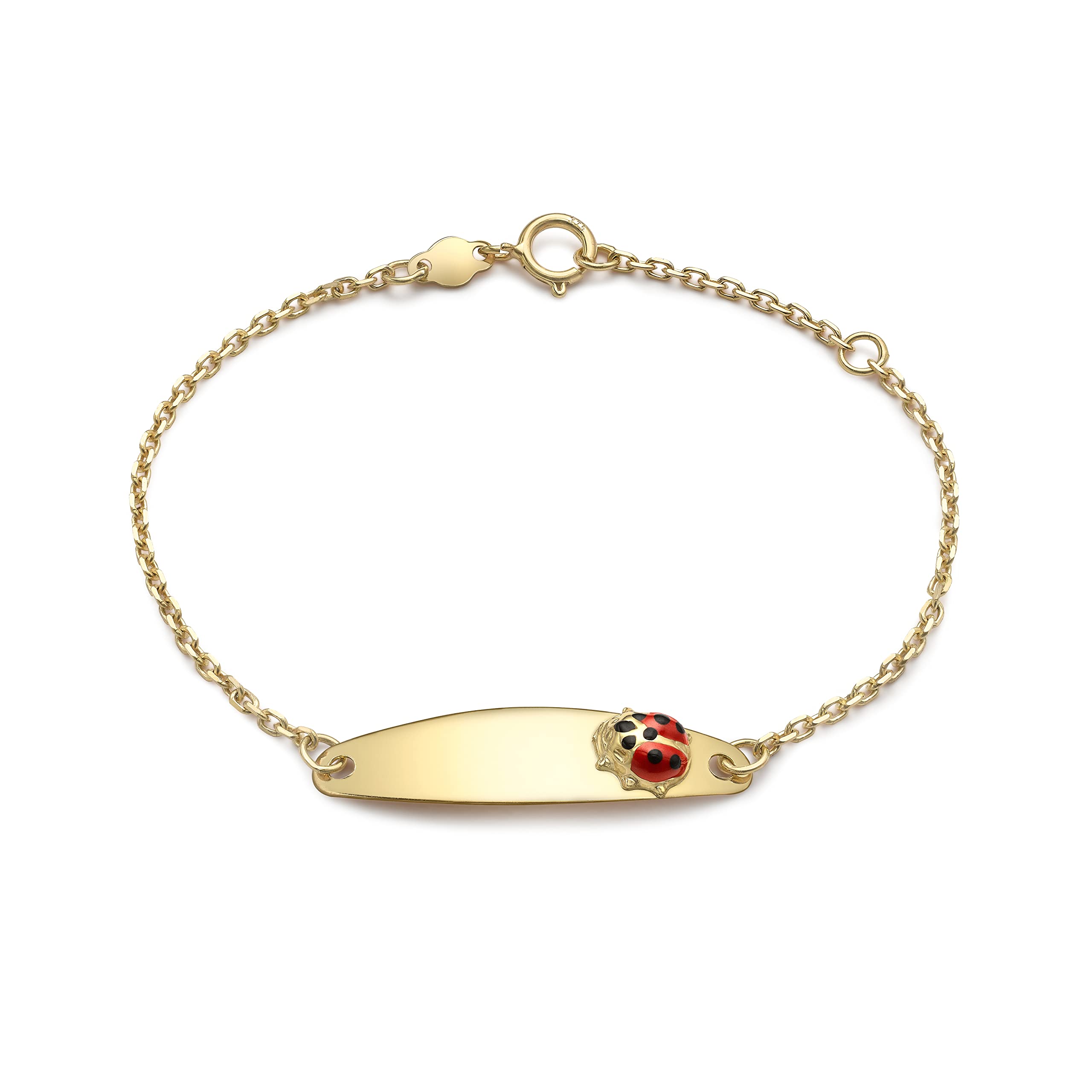 Carissima Pulsera esclava Infantil en Oro Amarillo de 9 Quilates con Mariquita