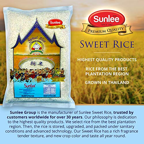 image for Sunlee Thai Sweet Rice - Premium Sticky Rice for Desserts or Rice Cake