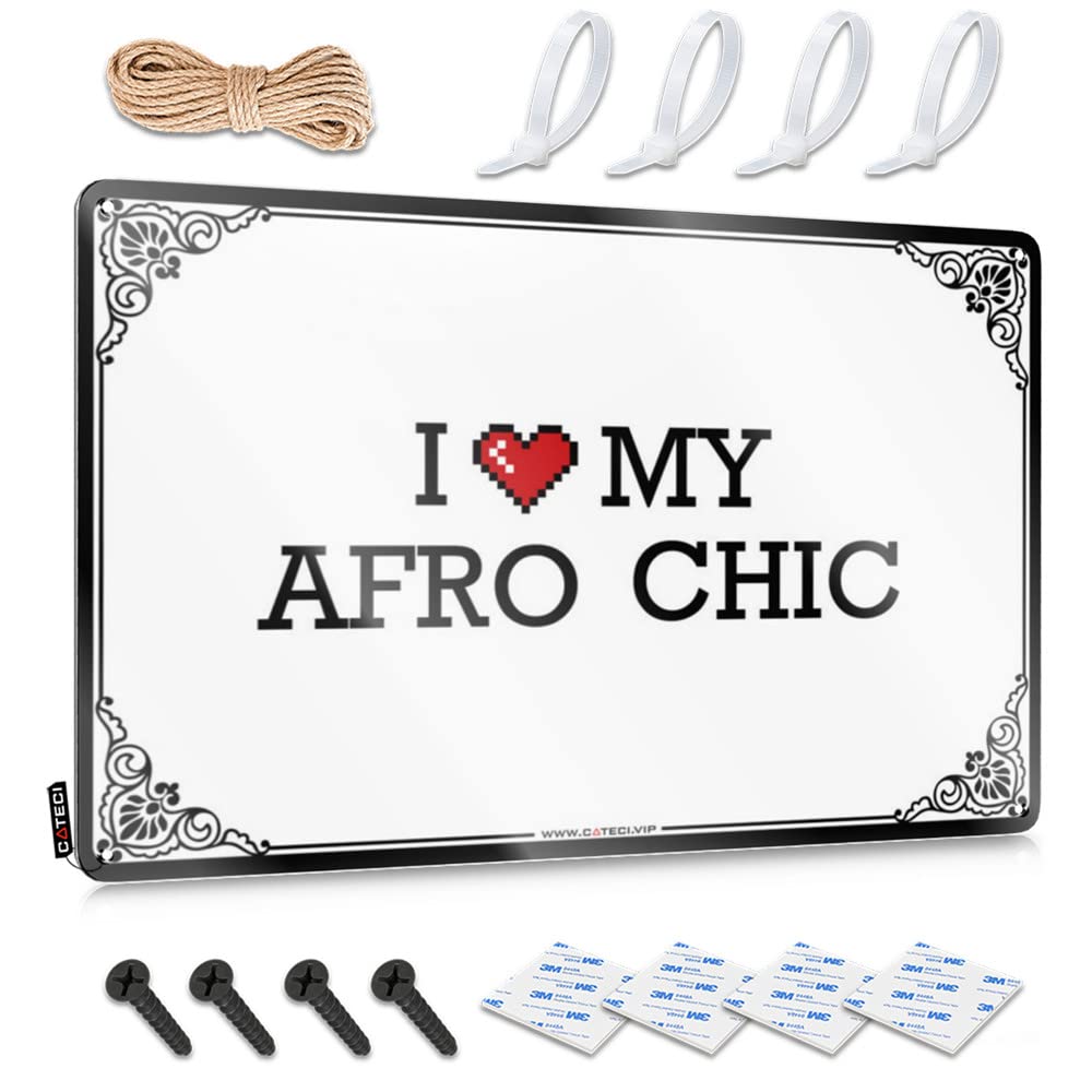 Tin Sign Rustic Music Decor Home Decor - I Love My Afro Chic Fun Rustic Style Artwork For Mancave(30X40CM)