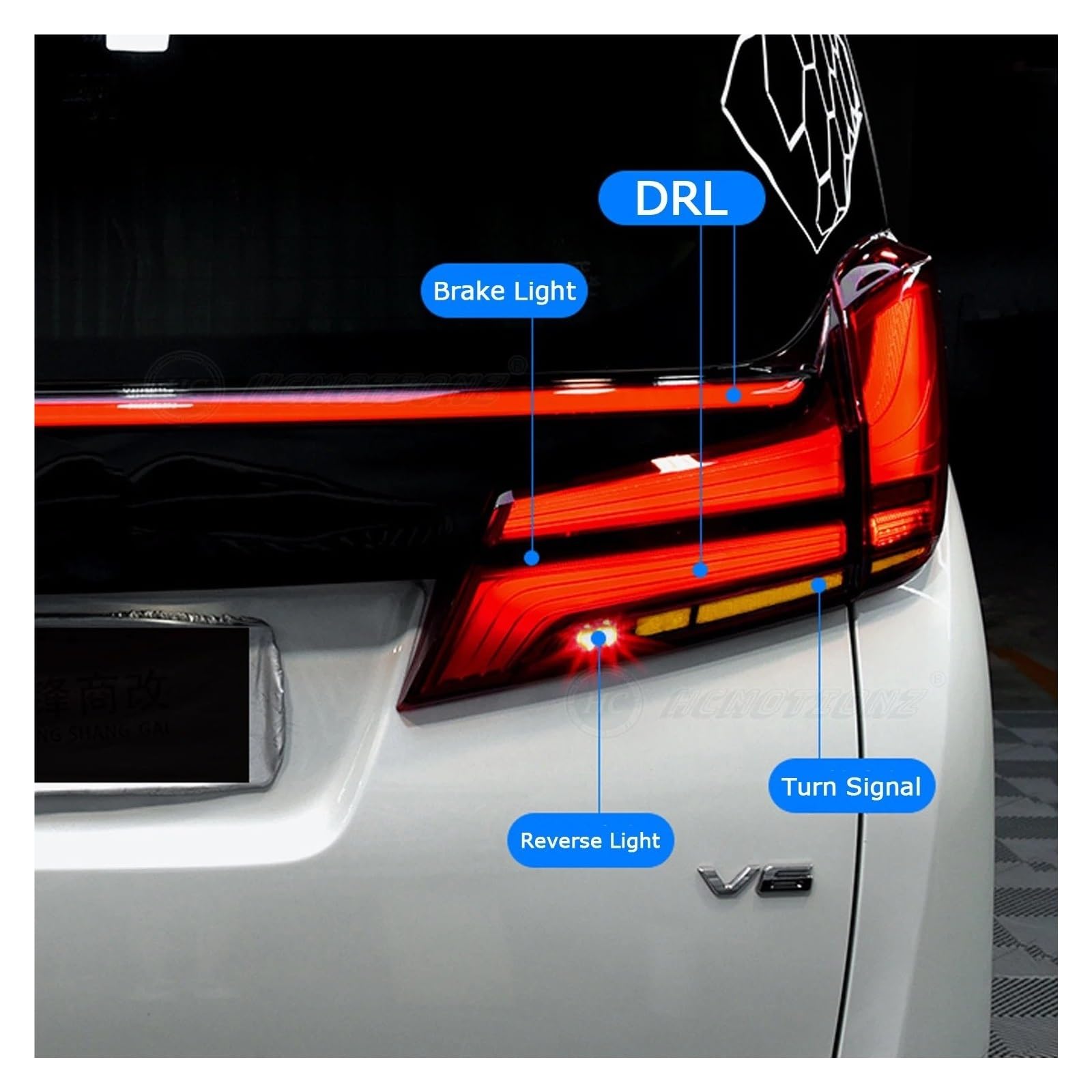 Piloto Trasero Para Toyota Para Alphard 2015-2022 Vellfire AH30 Con Luces De Maletero DRL Conjunto De Lámparas Traseras De Coche Luces Traseras LED(Red 2015-2017)