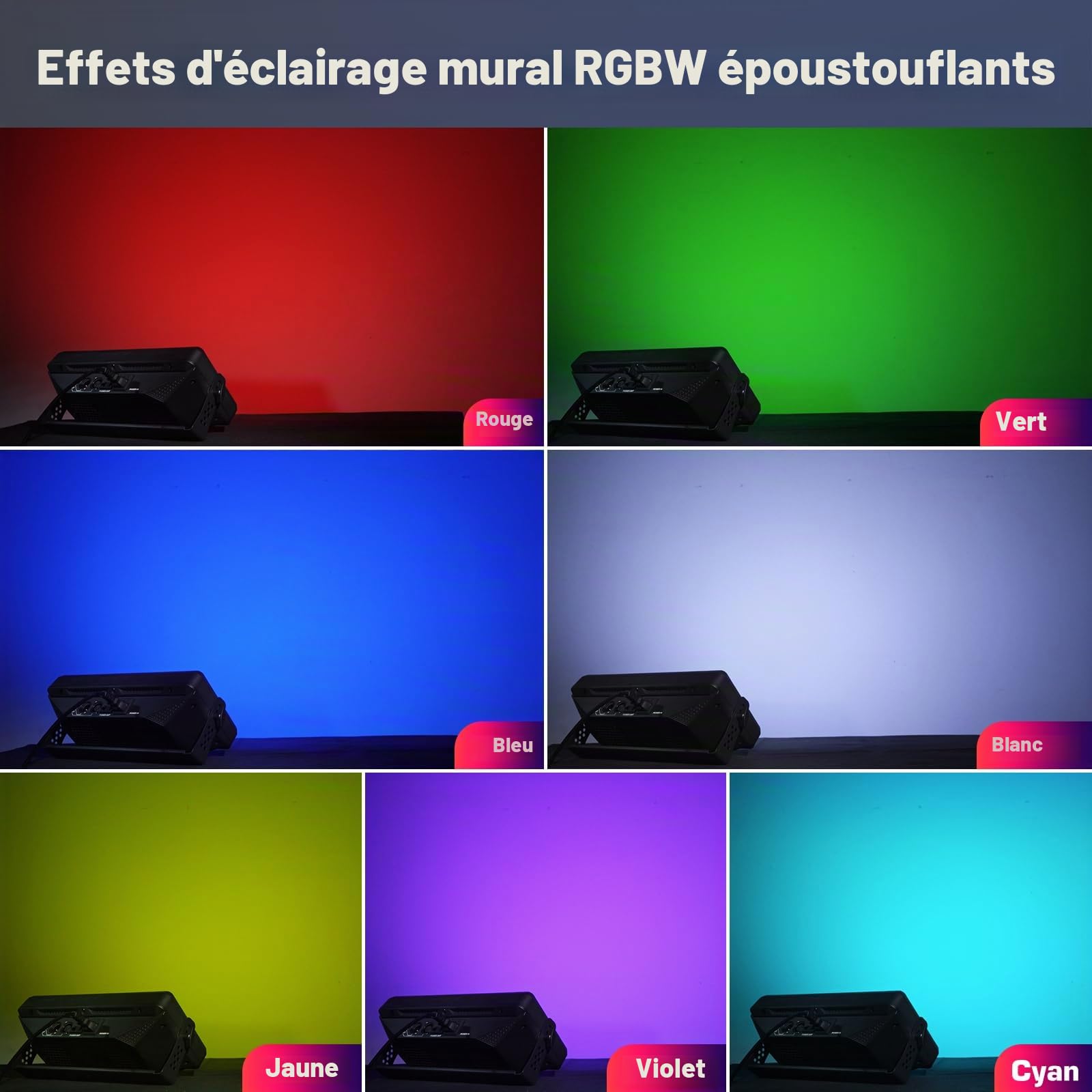 150W LED RGBW Wallwasher 450 LEDs Exterieur Projecteur Stroboscope Lumière de Scène Barre Wallwasher avec Télécommande pour Fête Patio Jardin plein air