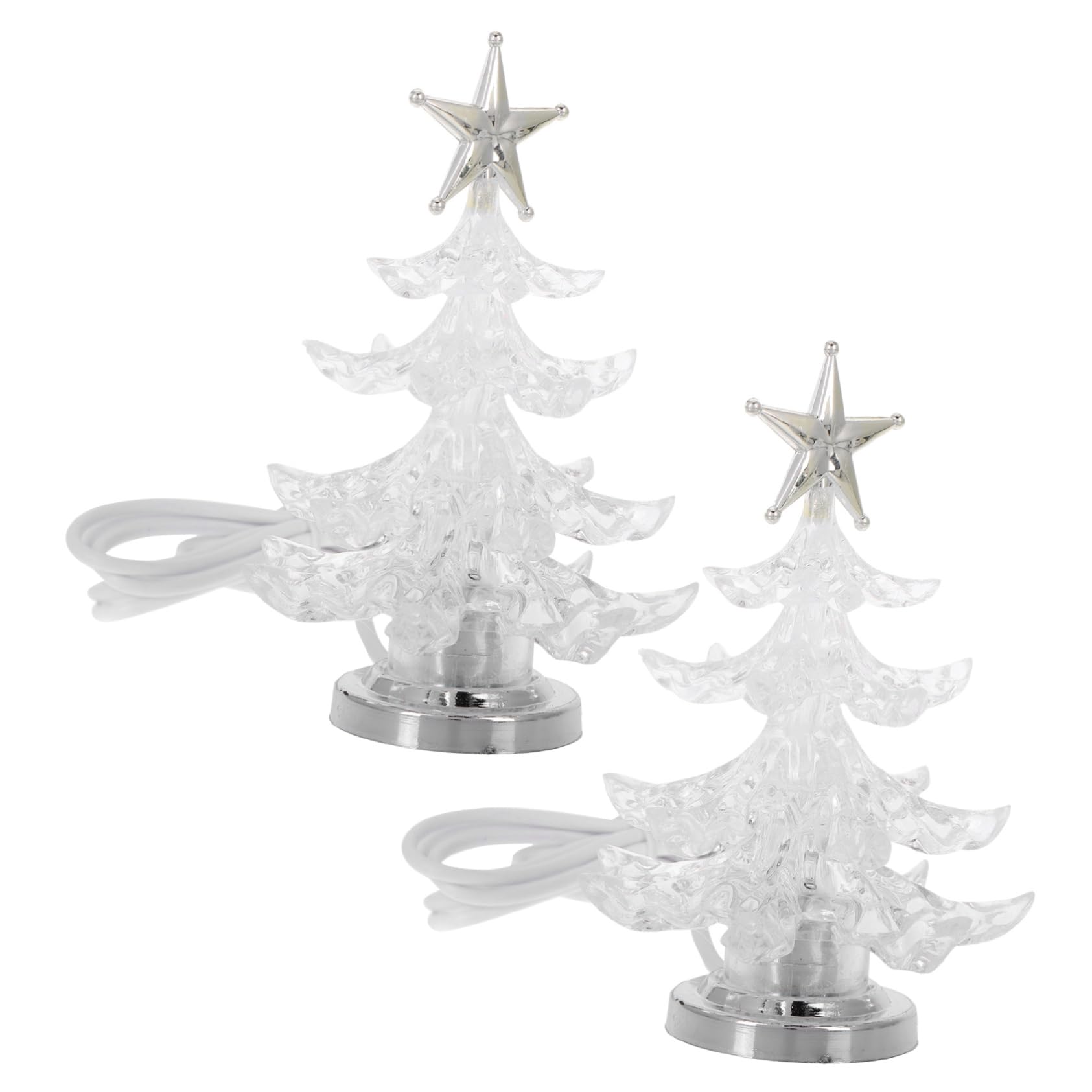Garneck 2Pcs Christmas Tree Shape Lamp Creative Light for Bedroom Home Decor and Holiday Parties USB Powered Prismatic Design for Unique Atmosphere