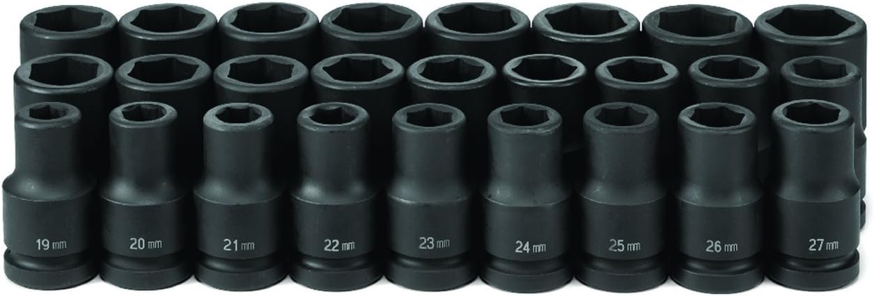 Grey Pneumatic Corp. 9026MD 26 Piece 1" Dr. Deep Metric Set