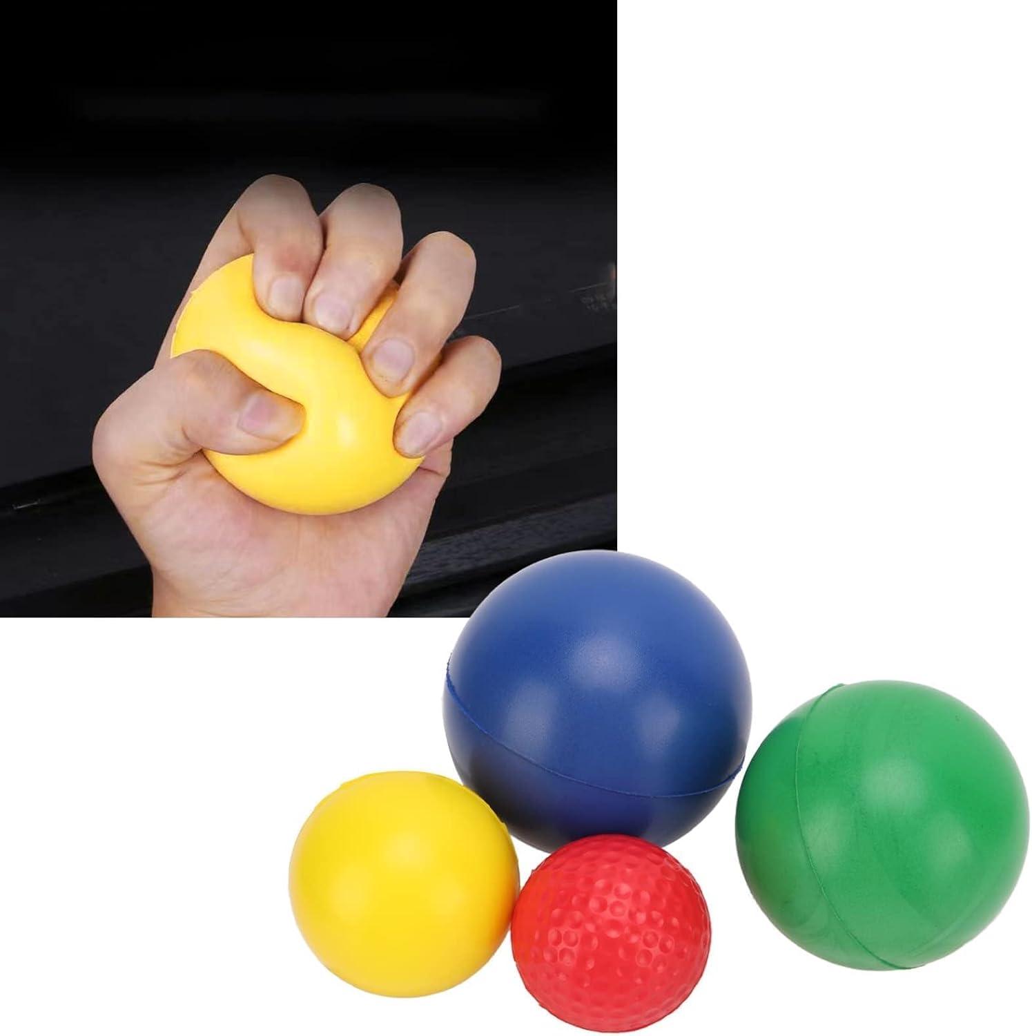 4PCS Hand Exerciser, Hand Strengthener Devices Ball Exercisers for Strength Physical Therapy Exerciser Grip Strength Trainer (4sizes)