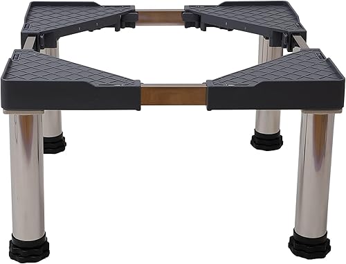 Miniatura 7 de Mini soporte para nevera, pedestales de acero inoxidable para lavadora y secadora con 4 pies de alta resistencia, aumento de 7.4  8.6 pulgadas de