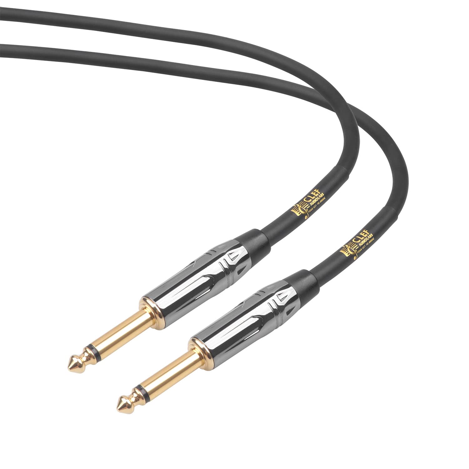 Guitar Cable 20 ft, 22AWG Shielded, Tangle-Free PVC Jacket, Chrome Zinc Alloy Shell, Electric bass Guitar AMP Cord, 1/4 Inch 6.35mm TS Straight Male to Male Instrument Cable