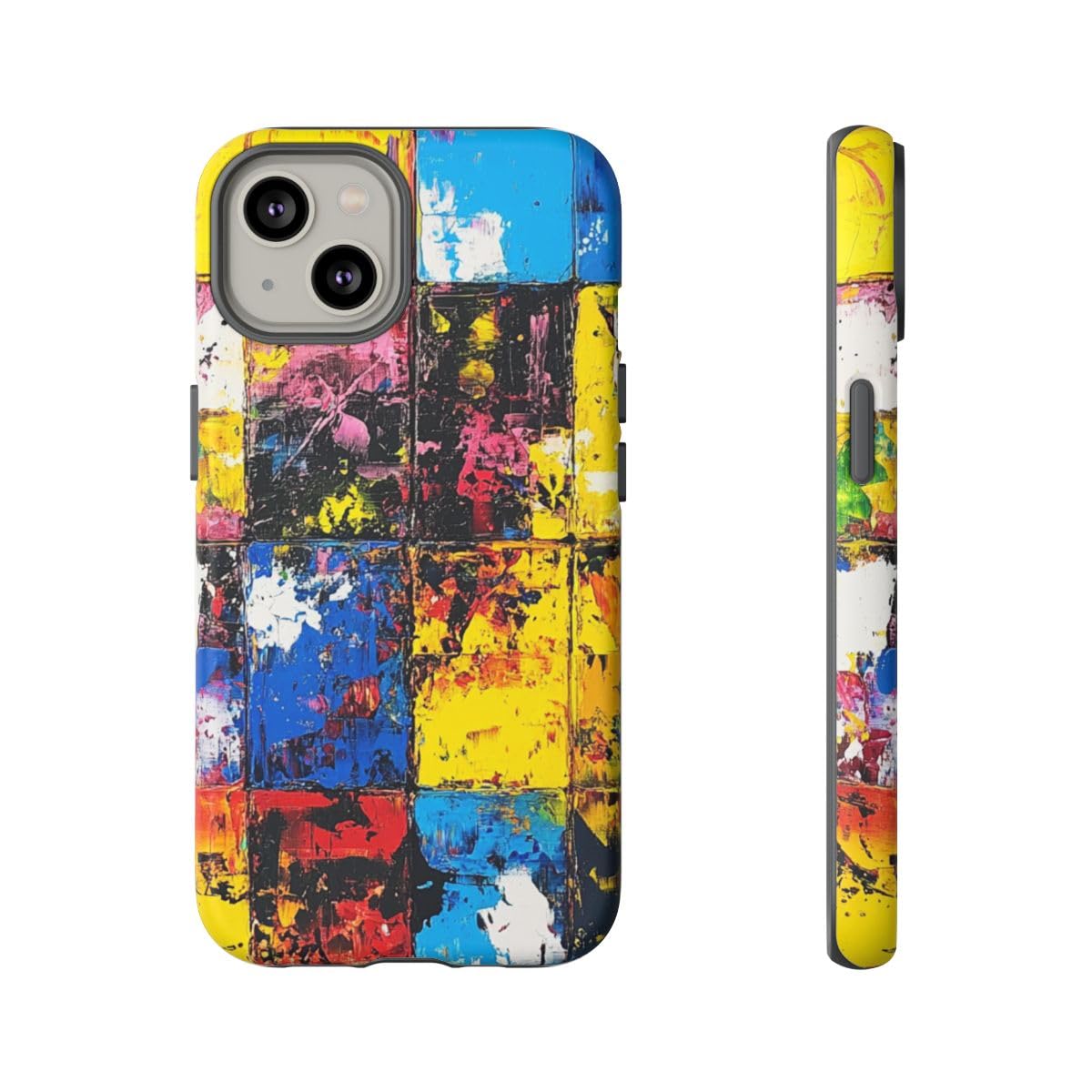 Coque iPhone 14 rigide mate jaune jaune contre traces et rayures - 5