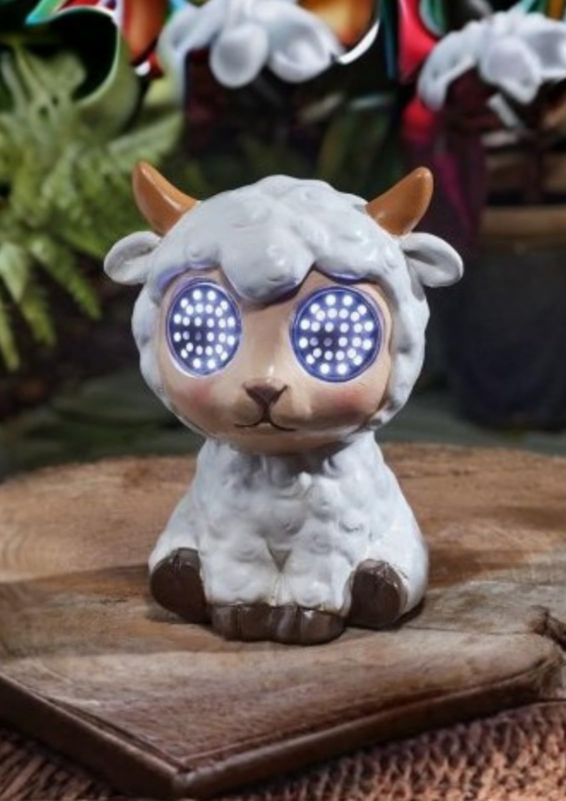 Garden Mile Blinking Sheep Solar Sheep Garden Ornament With Blinking Led Eyes, Waterproof Resin Animal Garden Ornaments Outdoor Garden Decoration For Lawn, Patio, Borders & Funny Garden Gifts