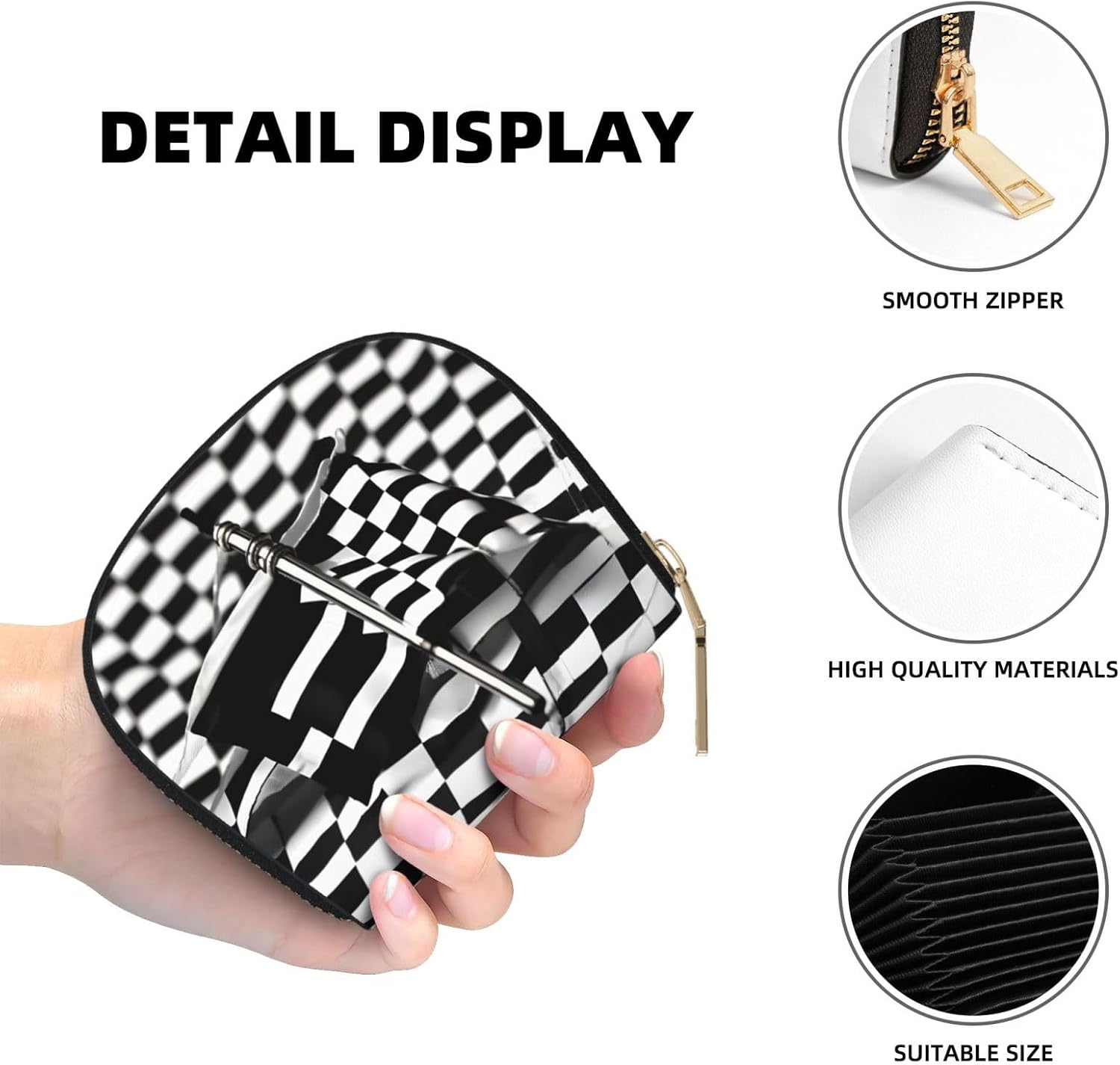 Checkered Flags Race Flags print Wallet Credit Cards Holder Business Card Case for Men Women Compact Size for Adults