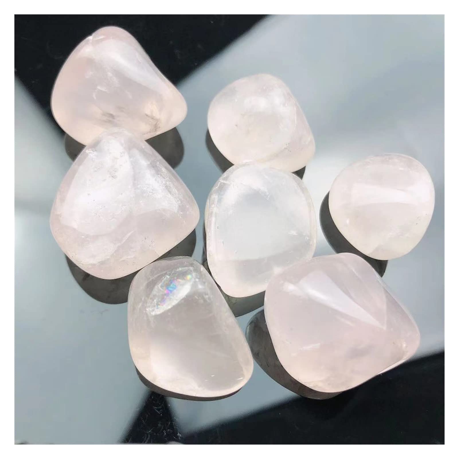 Cuarzo rosa natural de 100g en bruto con amatista y citrino para decoracion