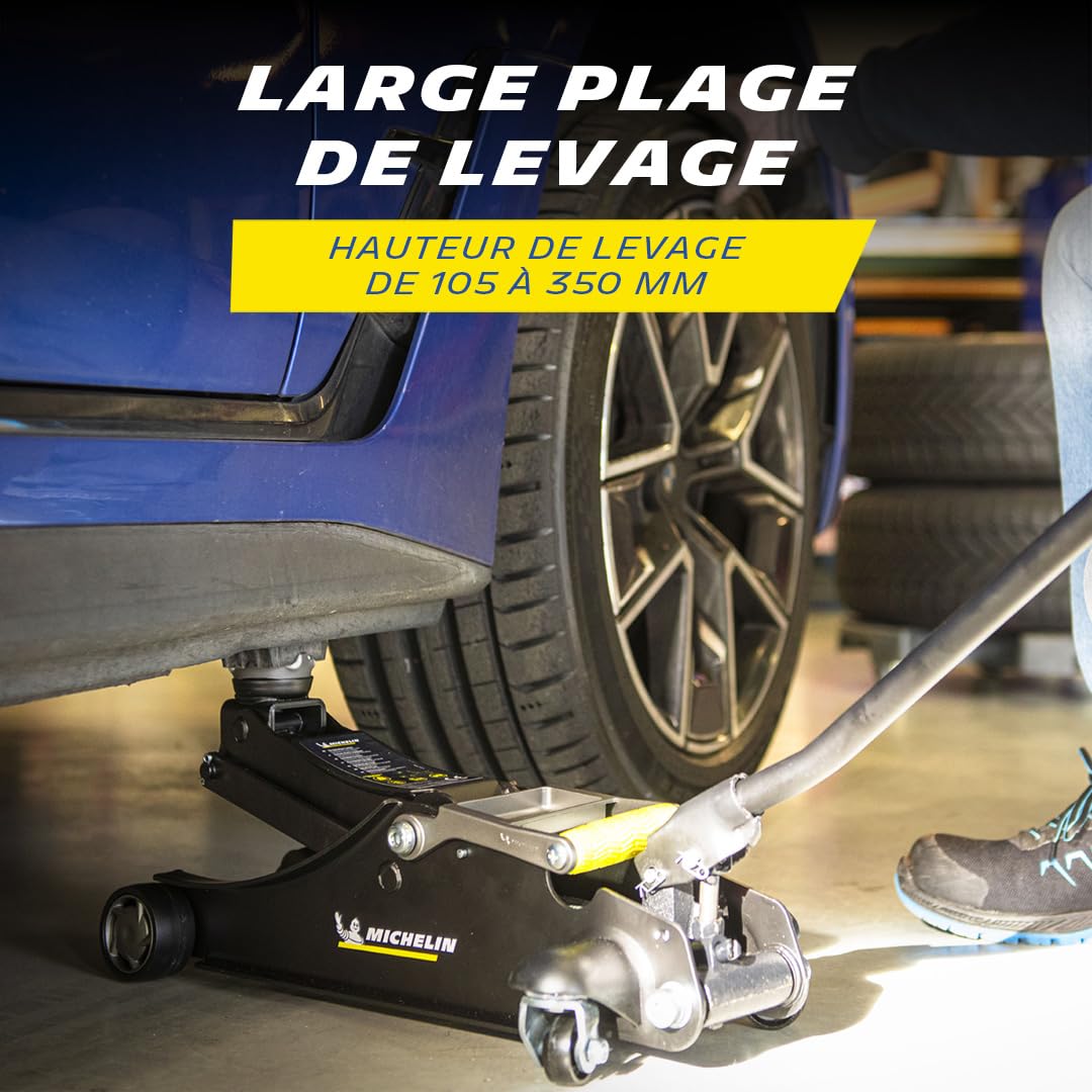 MICHELIN Cric Hydraulique Rouleur 1,8T Levage 105-350 mm Auto