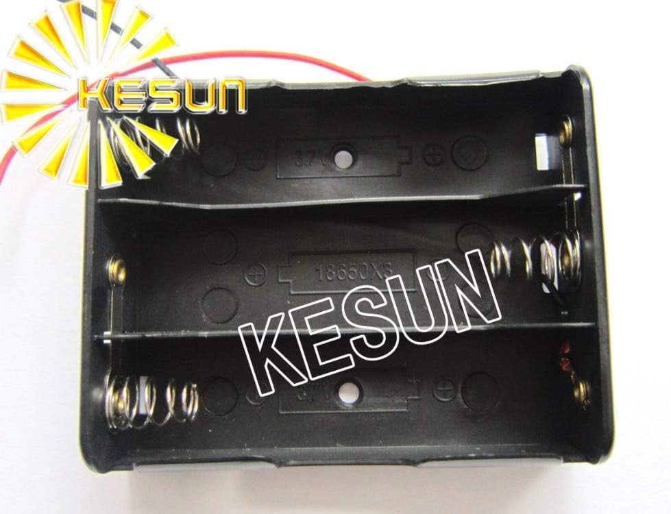 Gimax 50PCS x 3x 18650 11.1V Plastic Black Battery Storage Case Box Holder Socket With150mm Wire Leads
