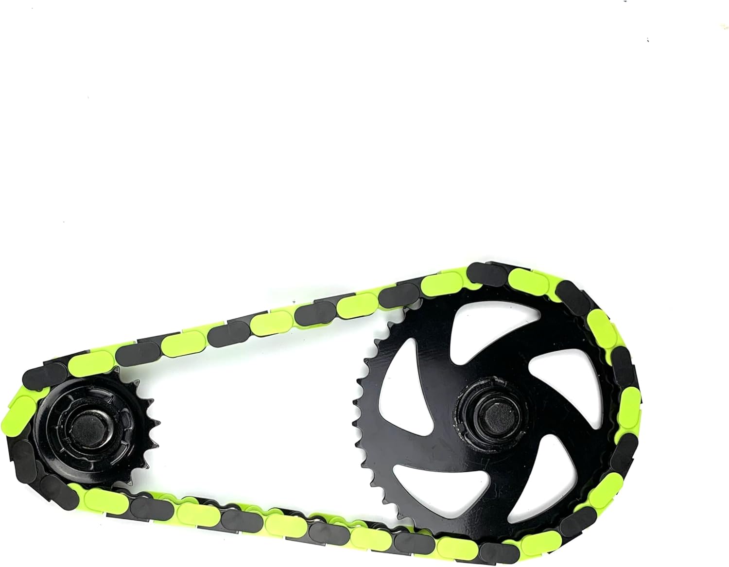 Bicycle Chain Cover – Protects Your Clothing Against Chain Lube and Adds Style - Easy Installation – No Tools Required – Single-Speed or Fixed-Gear Bikes Only (Black-Green, Adult)