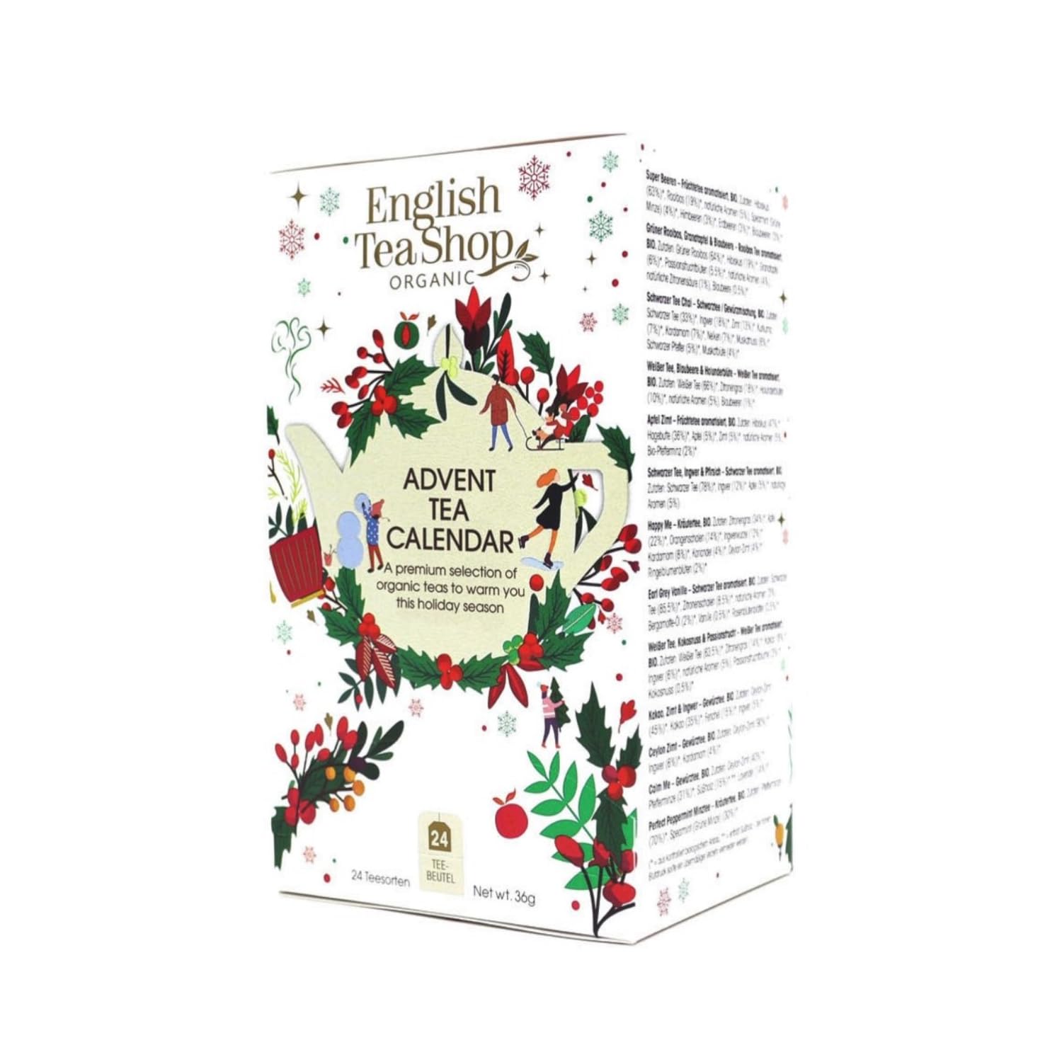 Calendario de Adviento Té Inglés Surtido Navidad 25 Bolsitas 37.5g