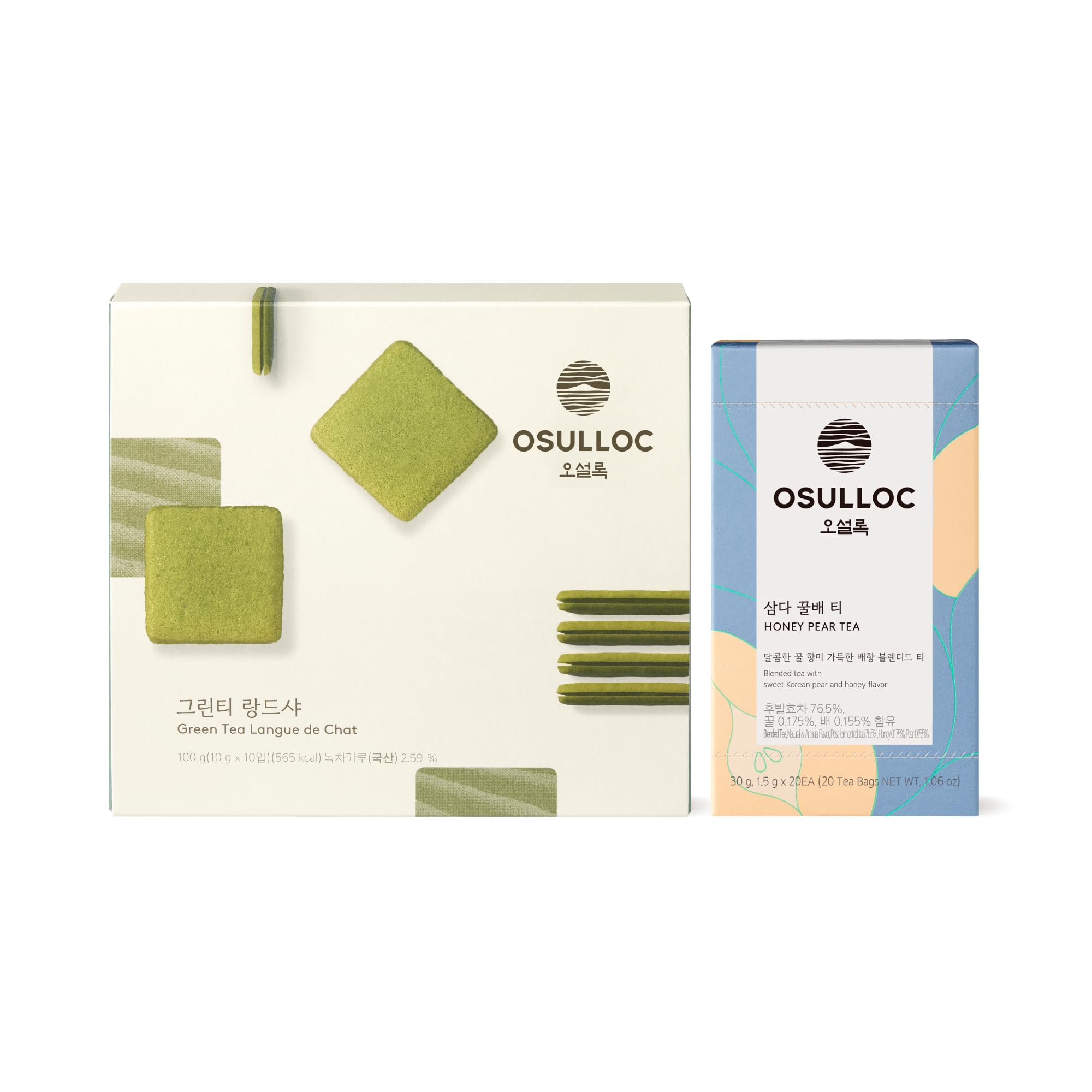 Valentine's Day Combo, OSULLOC Honey Pear Tea & Langue de Chat Cookies