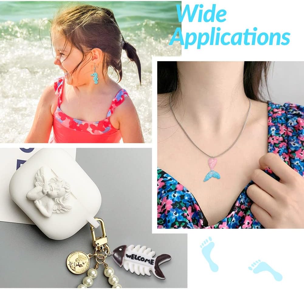 KISSITTY 30Pcs 15 Styles Summer Beach Charms Ocean Theme Resin Pendants Miniature Ocean Animals Charms with Iron Loops for DIY Necklace Bracelet Earring Jewelry Making Supplies - Image 5