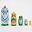 Bits and Pieces Chicken Nesting Dolls - Russian Doll Set of 5 Hand Painted Wood Matryoshka Dolls, Traditional