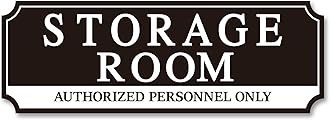 Storage Room Door Sign for Business and Home, Self-Adhesive Durable Modern Storage Room Sticker, Authorized Personnel Only Signs for Industry, Hospital, Restaurants, Private Area