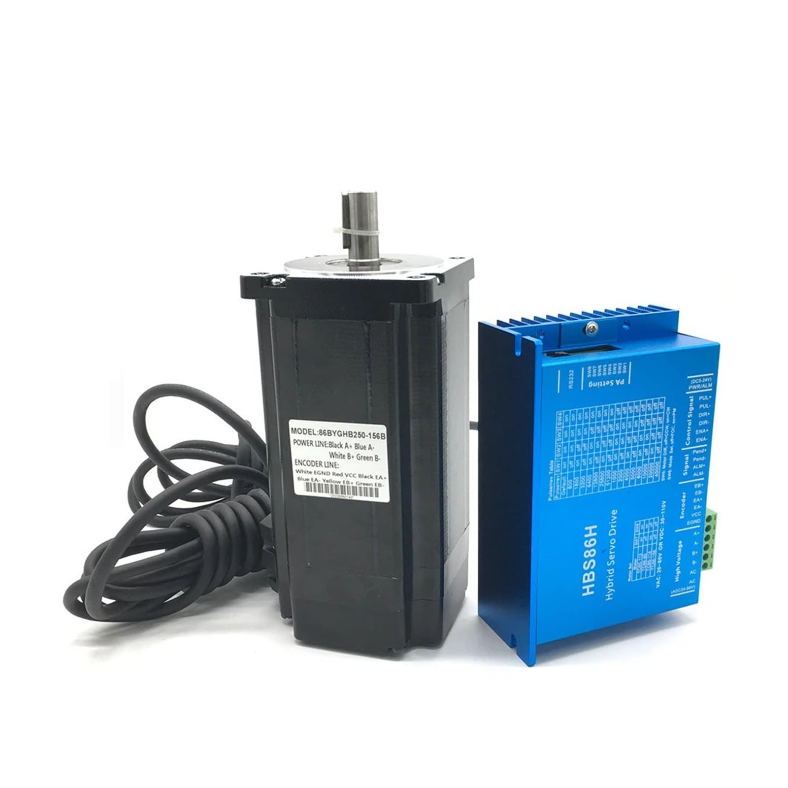 Nema 34 Closed-Loop-Schrittmotor-Kits 12 Nm Hybrid-Servomotortreiber HBS86H 86 Mm 2 PH Nema34 Schrittmotor-Schrittmotortreiber(4.5 N m)