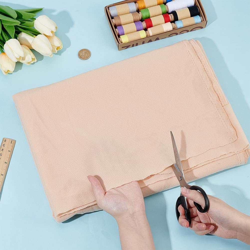 INFUNLY 3Yards/2.74M Skin Fabric for Doll Making 1.5M Wide Doll Skin Color Fabric Beige Plush Cloth Polyester Dolls Making Fabrics Soft Body Fabrics for Sewing Apparel Cloth Bags Puppet DIY Crafts
