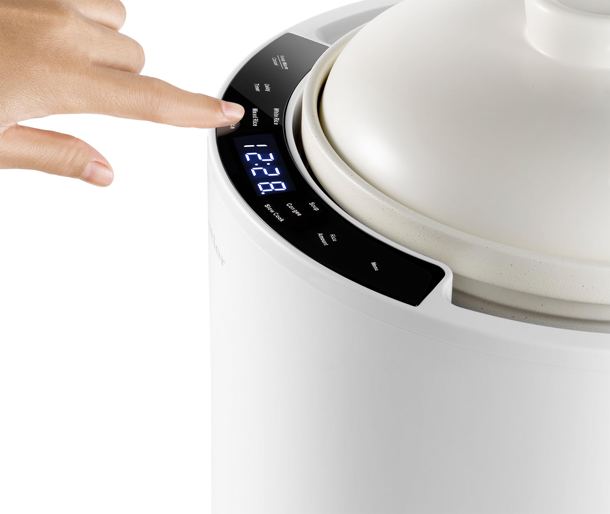 Catler Cuociriso in ceramica CR 600, 2,5 l, ciotola interna in ceramica stile Donabe, 6 programmi automatici, display touch digitale, preimpostato 24 ore, funzione mantenimento caldo