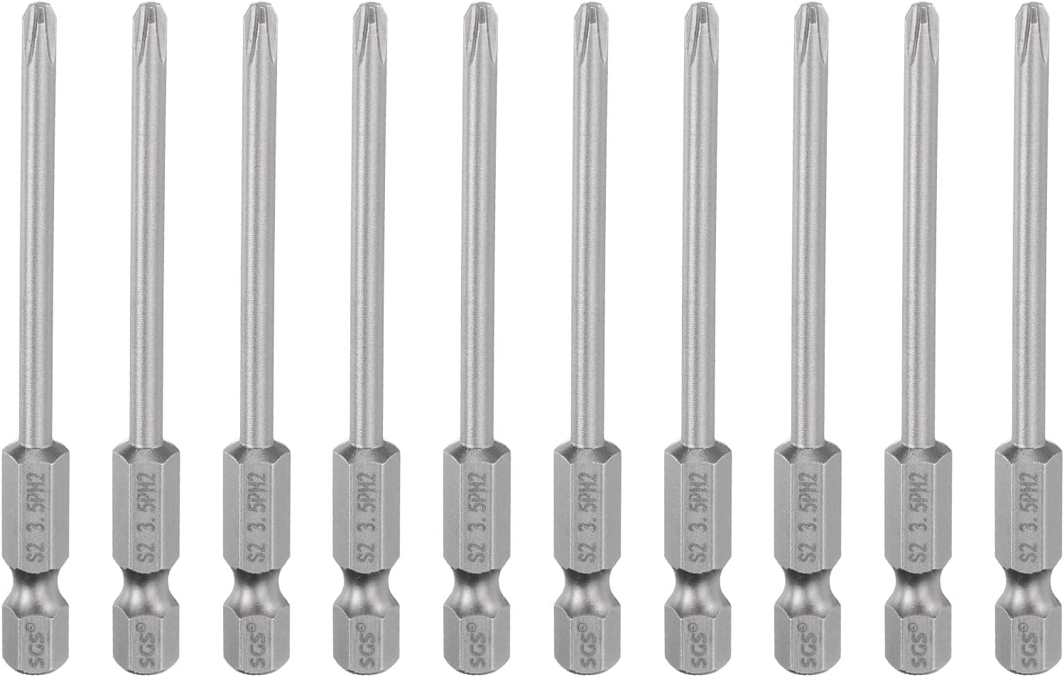 HARFINGTON 10pcs #0 Phillips Screwdriver Bit PH0 1/4" Hex Shank 2.56" (65mm) Long Magnetic S2 Steel Industrial Grade Screw Driver Bit Cross Head Electric Drill Bits 0.079" (2mm) Rod