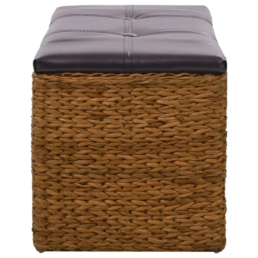 Générique Wasserhyazinthe Bank mit Kissen, 71 x 40 x 42 cm, Braun | 2 Körbe zur Aufbewahrung, Kapazität 110 kg, Deja Assemble, rustikal, Natur