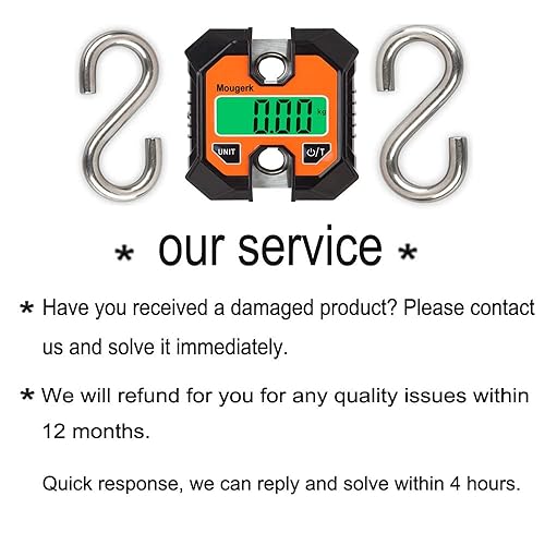Miniatura 3 de Báscula colgante digital portátil resistente para grúa de 220.5 lbs, 200 libras, 2 pilas AAA (no incluidas)