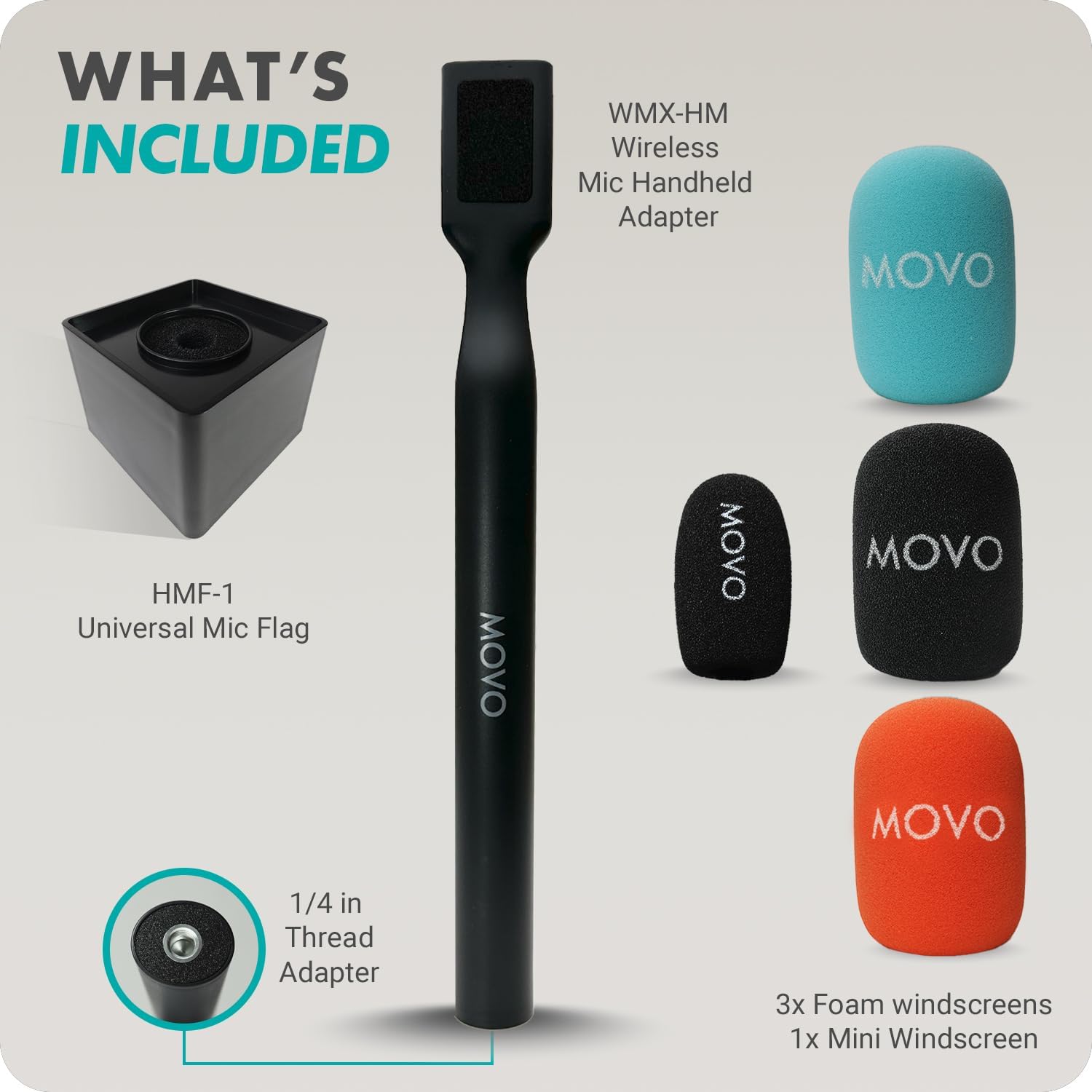 Movo WMX-HM Wireless Microphone Handle for Interviews – Handheld Adapter for DJI Mic, RODE Wireless GO, & More – Includes Mic Flag – for Creators, Journalists & Youtubers - Image 8