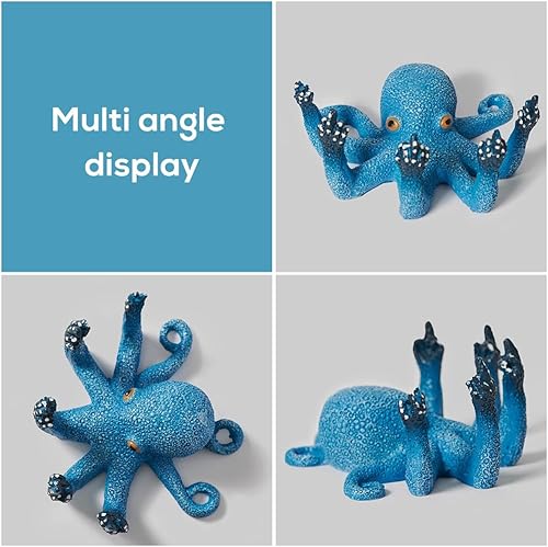 Miniatura 4 de Adorno de modelo de pulpo azul para decoración de pecera, accesorios de tanque de glofish de resina, decoración de mascotas acuáticas, adecuado para