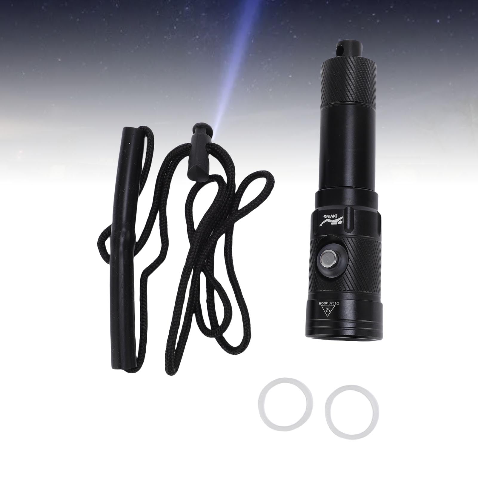 Socobeta Lampe de Poche étanche Super Brillante 1200lm, pour Plongée en Apnée, Randonnée, Torche Portable en Aluminium