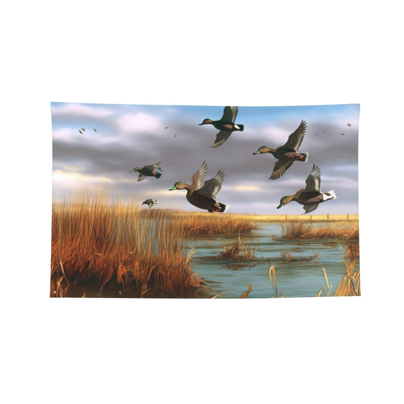 Bannière canards sauvages de chasse grand format pour habiller un dortoir ou un bar de style