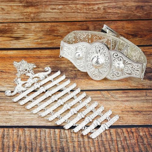 Turks Caucasus Belt Breastplate Sets For Women Wedding Stage Jewelry Metallic Pattern Belly Chain Adjustable Length3