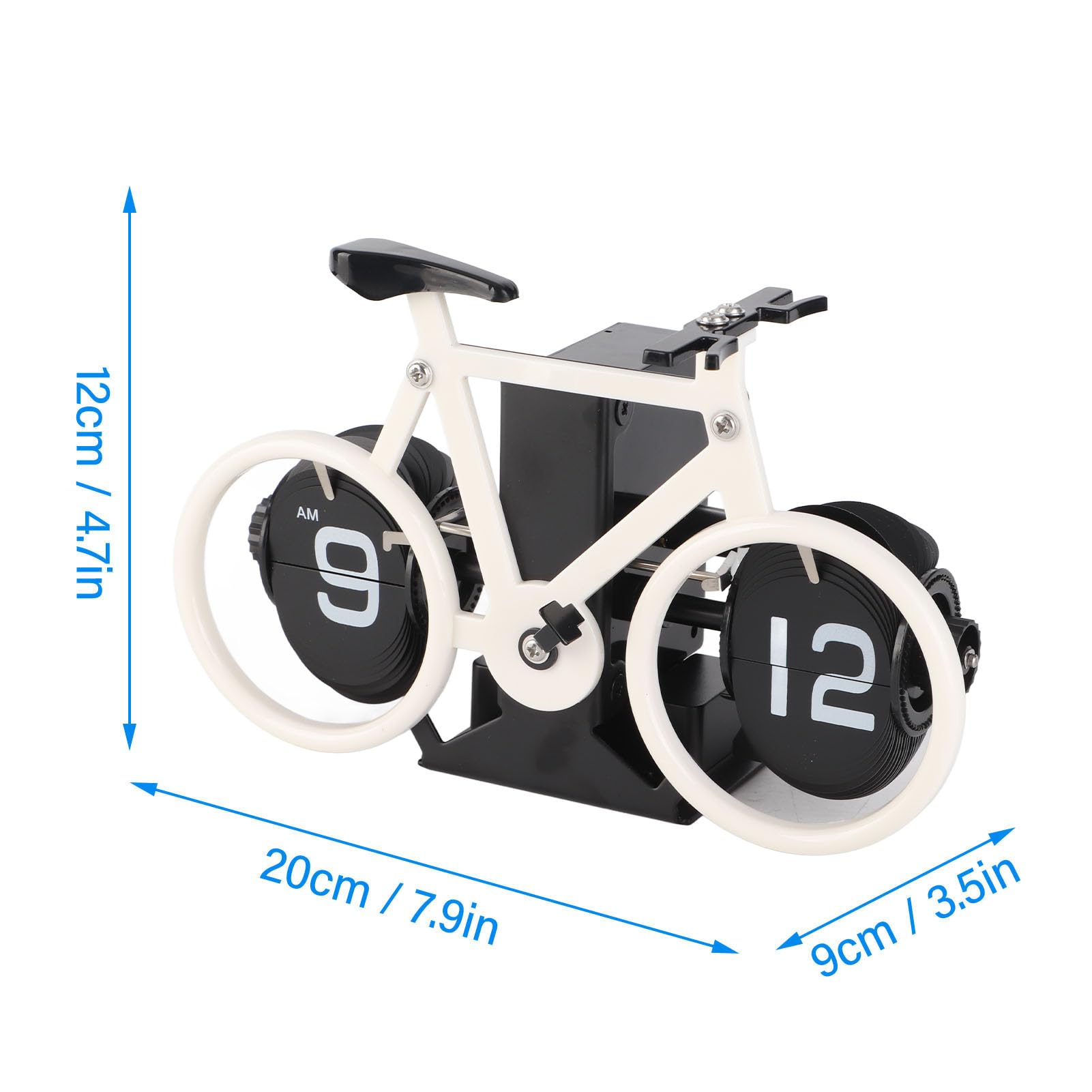 Jeffergarden Retro Rowerowy Zegar Flip, Stal Nierdzewna Mechaniczny (WHITE)