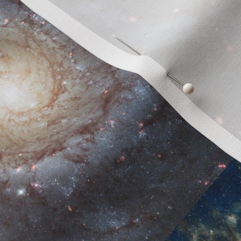 Spoonflower Fabric - Outer Space Patchwork Cheater Quilt Star Galaxy Nebula Cosmic Printed on Petal Signature Cotton Fabric by The Yard - Sewing Quilting Apparel Crafts Decor
