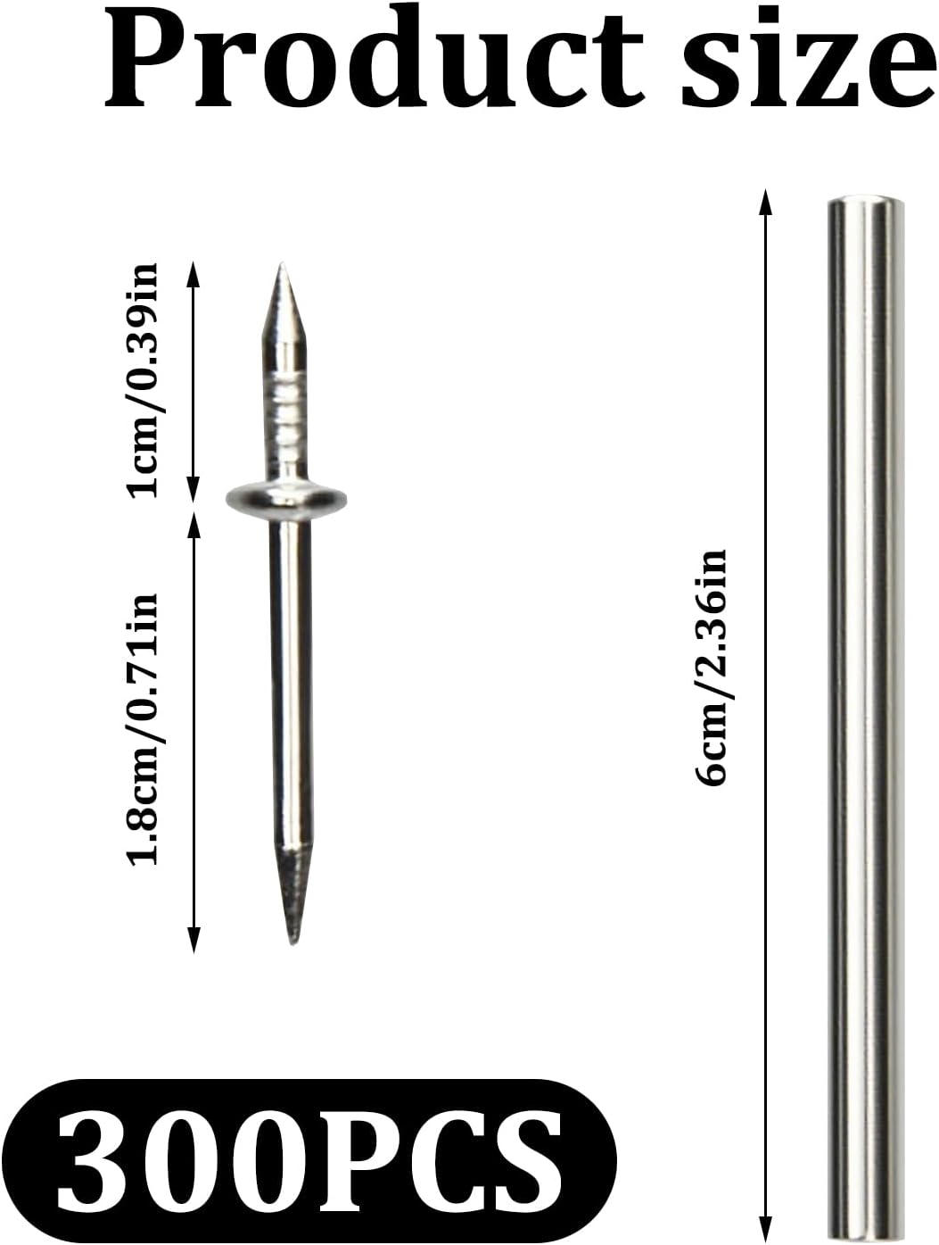 Double Headed Skirting Nails 300 PCS Double Sided Traceless Nail Invisible Safety Baseboard Nails with Special Sleeve Tool for Seamless Skirting Board Installation Decoration