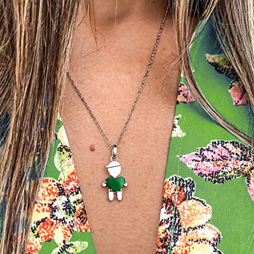 August Birthstone Gold Little Boy Necklace In Peridot | Gift For Mom (Gold-Plated-Base) #TOP2