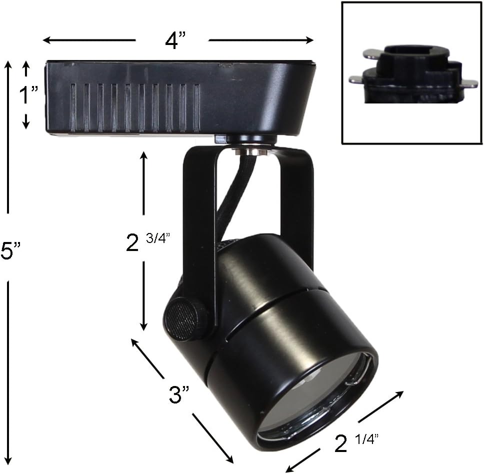 50010 Black MR16 Cylinder Low Voltage Track Lighting Head